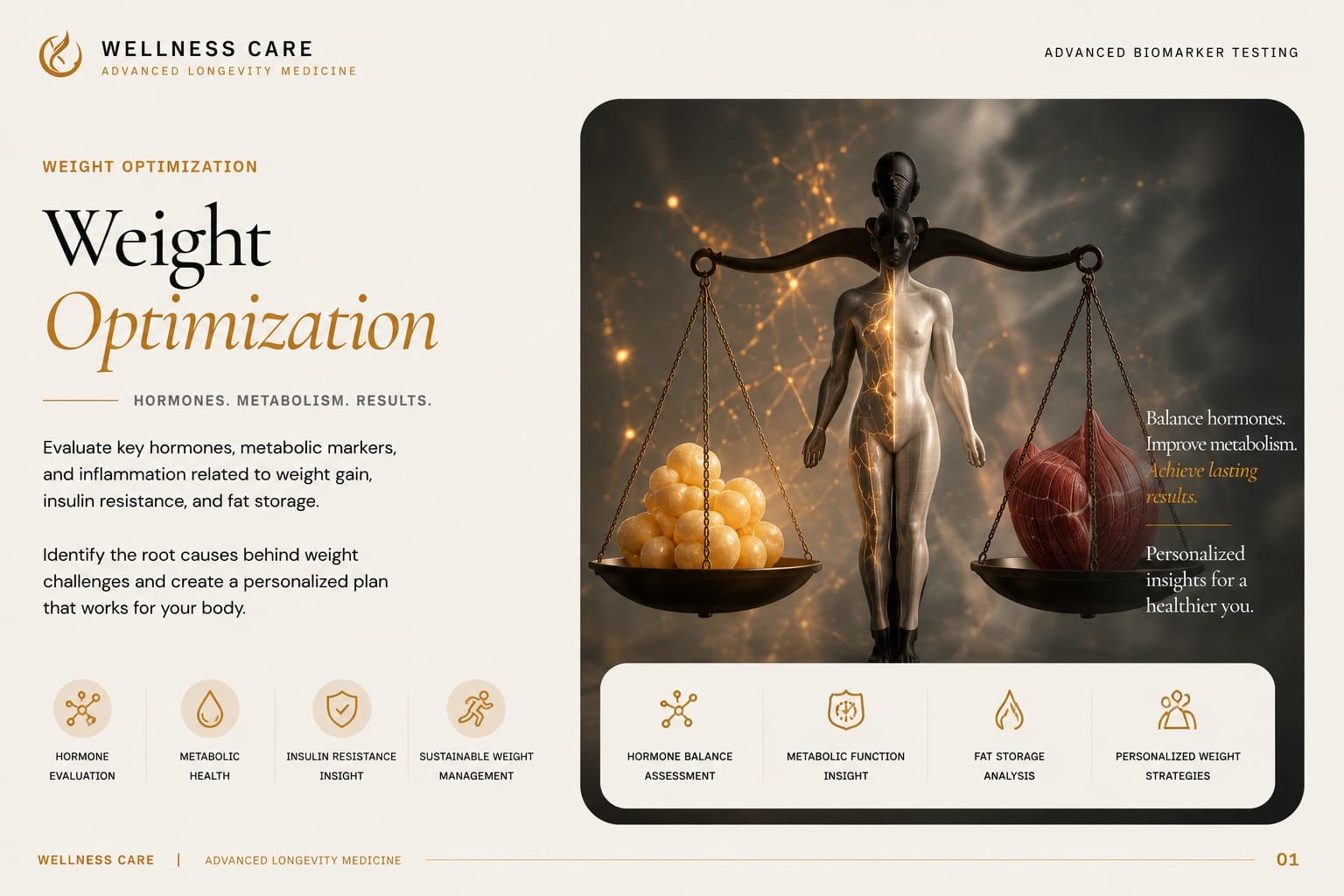 SpectraCell Weight Optimization — Hormonal-metabolic weight control panel
